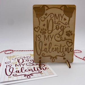 Wood Card, Laser Engraved Card, Valentines Day Card, I Love