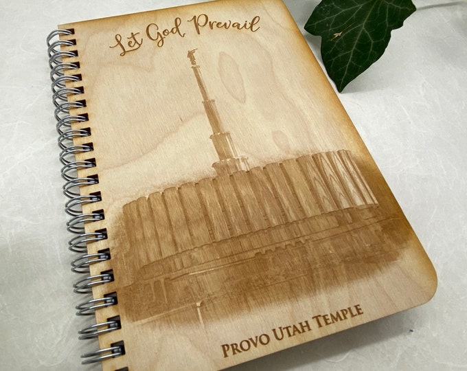 wood cover journal, Provo Temple journal, gratitude journal, travel journal, wood journal, engraved journal, temple journal, WJ026