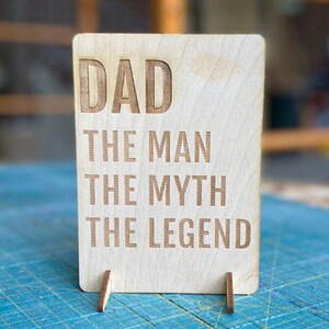 wood card, laser engraved card, Father&#39;s Day card, laser engraved Father&#39;s Day card, wood greeting card, wood appreciation card, C101