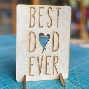 wood card, laser engraved card, Father&#39;s Day card, laser engraved Father&#39;s Day card, wood greeting card, wood appreciation card, C110