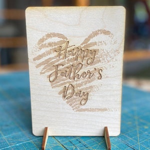 wood card, laser engraved card, Father&#39;s Day card, laser engraved Father&#39;s Day card, wood greeting card, wood appreciation card, C111