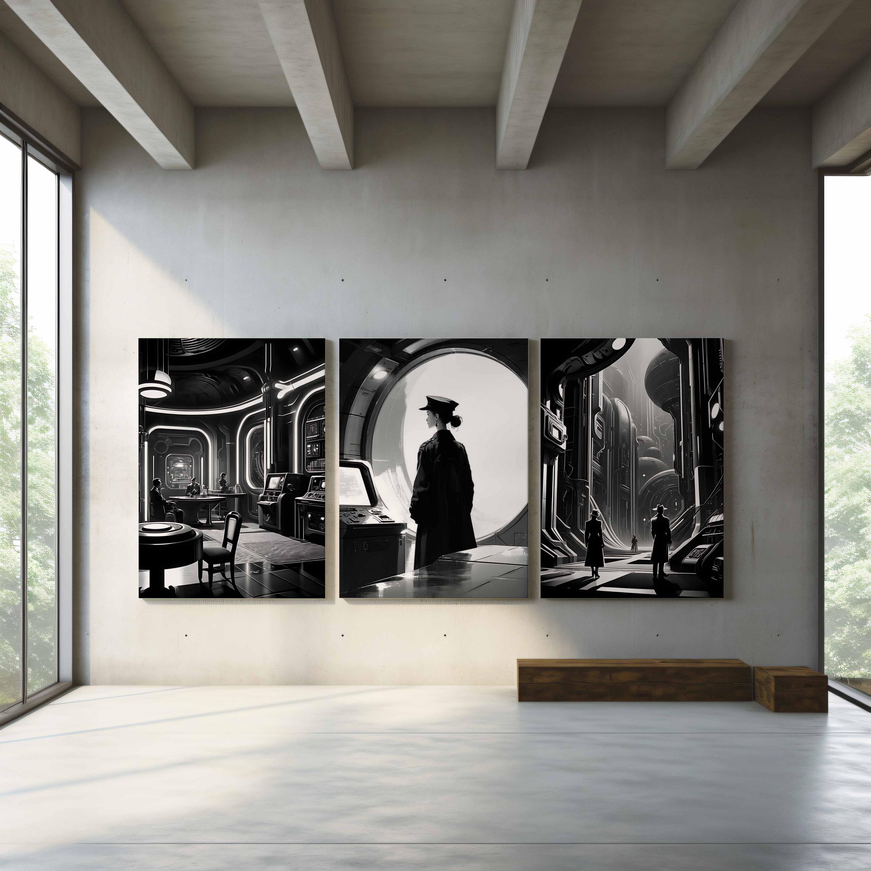 都市風景アートセット：白黒都市プリント（デジタルダウンロード）61