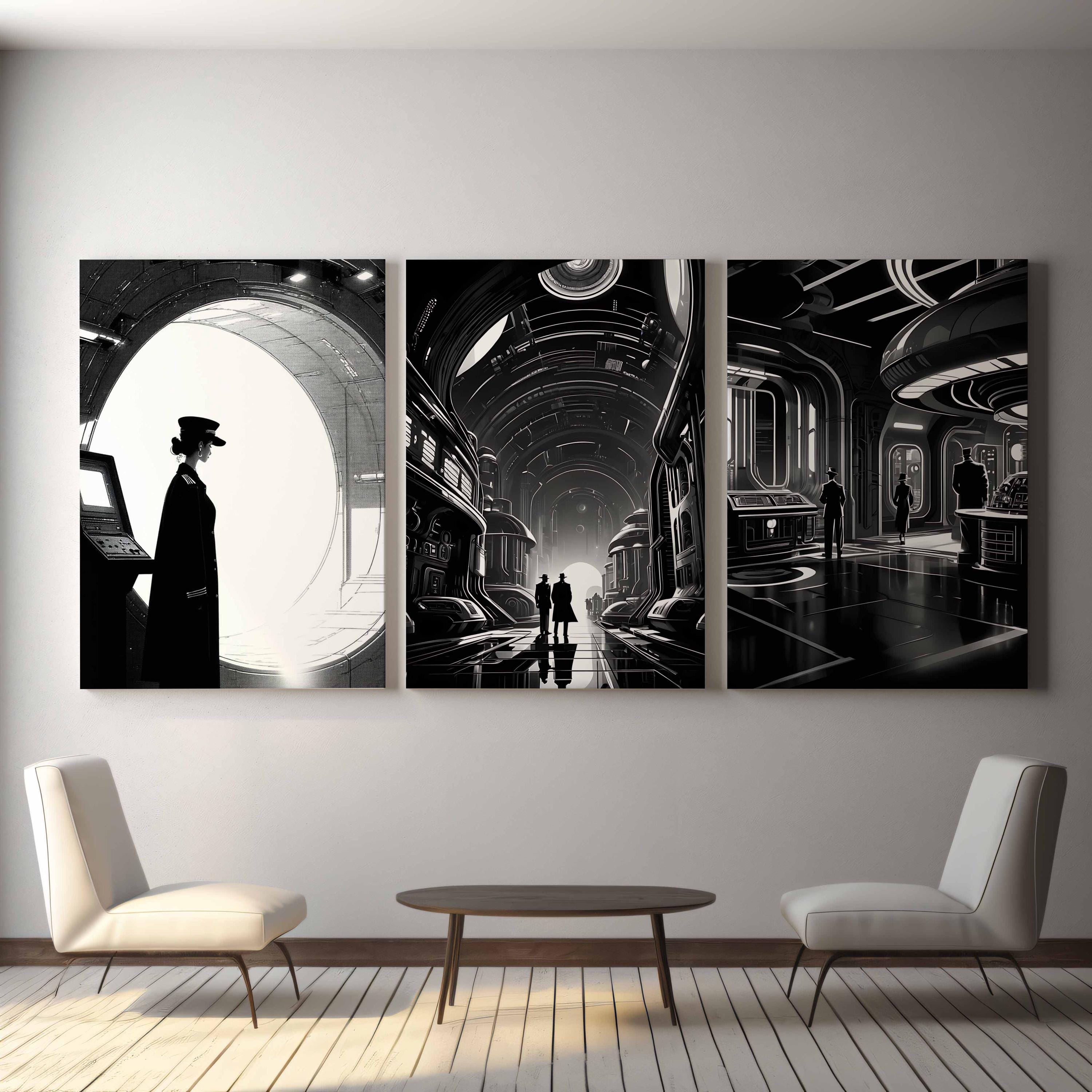 都市風景アートセット：白黒都市プリント（デジタルダウンロード）61