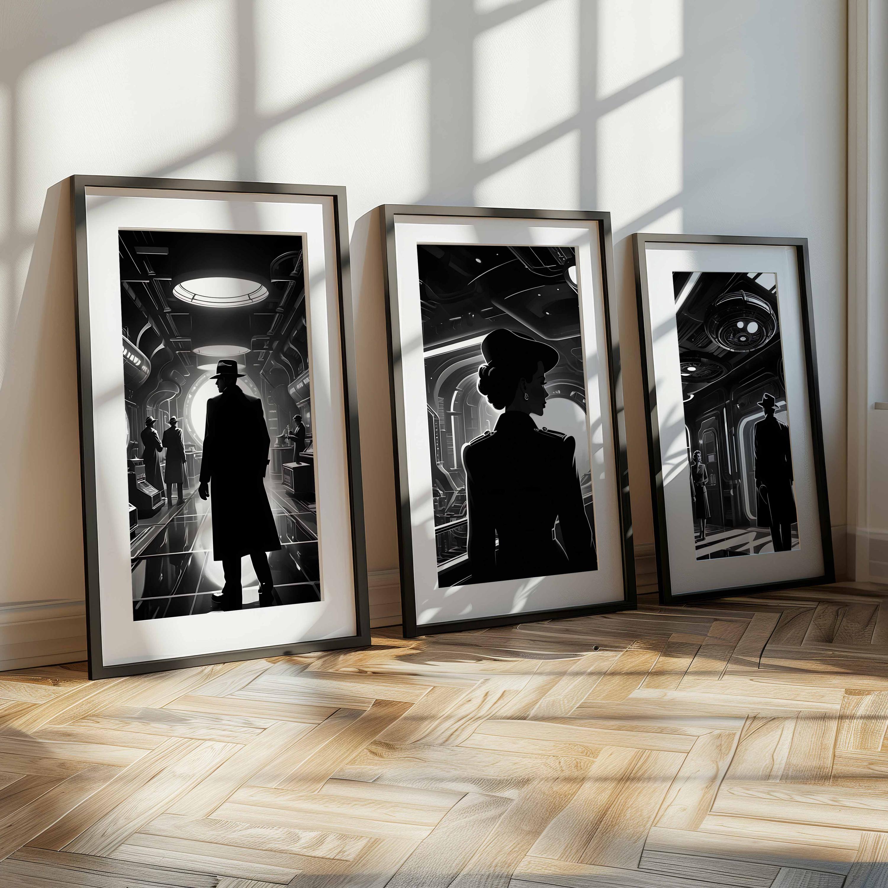 都市風景アートセット：白黒都市プリント（デジタルダウンロード）61