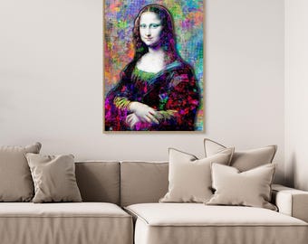 Mona Lisa Pop Art Canvas - Modern Graffiti Wall Decor