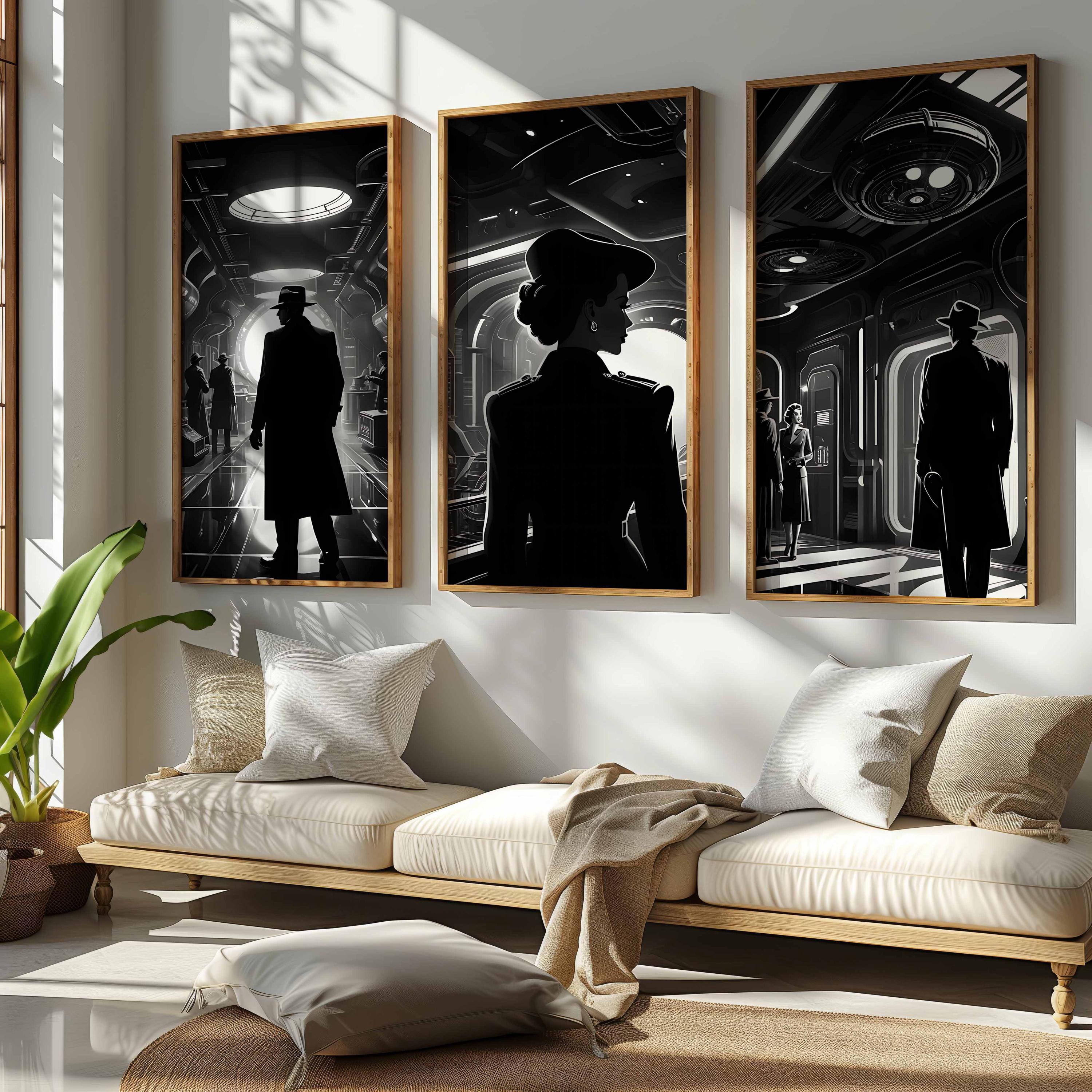 都市風景アートセット：白黒都市プリント（デジタルダウンロード）61