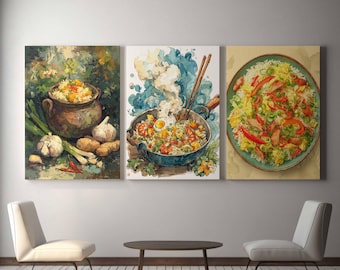 Fried Rice Kitchen Art Print Set: Rustic Botanical Food Illustration (Digital Download) 64