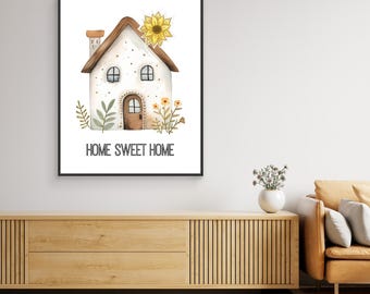 Home Sweet Home Canvas Print | Cozy Cottage Hallway Wall Art