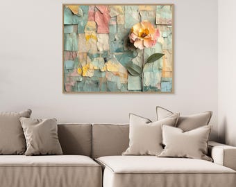 Abstract Floral Wall Art Canvas for Bedroom Decor