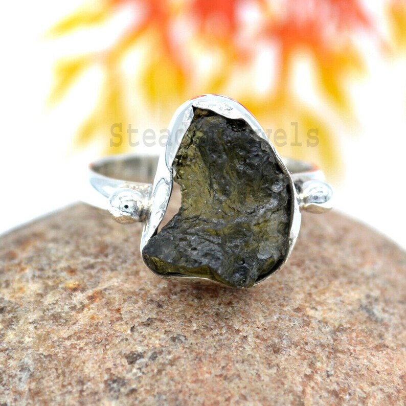 Natural Tourmaline Rough,925 Sterling Silver Solid Ring Statement Ring Unique Jewelry Ring Boho Ring,Vintage Ring Anniversary,Wedding Ring