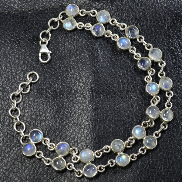 Moonstone Bracelet, 925 Silver Jewelry, Women Bracelet, Handmade Jewelry, Gift For Her, June Birthstone Bracelet, Gemstone Bracelet