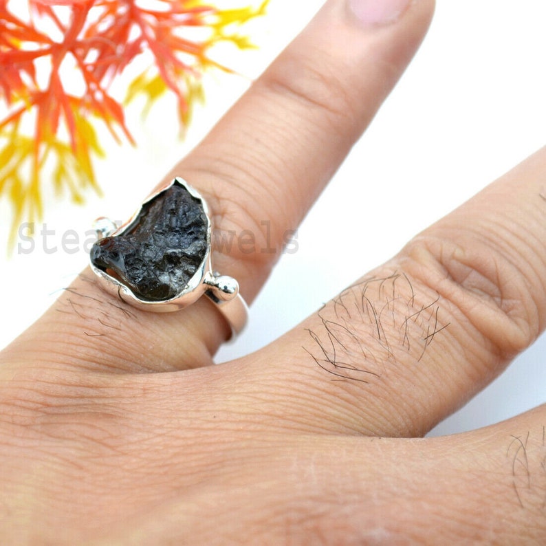 Natural Tourmaline Rough,925 Sterling Silver Solid Ring Statement Ring Unique Jewelry Ring Boho Ring,Vintage Ring Anniversary,Wedding Ring