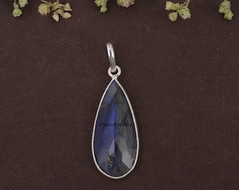 Labradorite Pendant: 925 Sterling Silver, Handmade Gemstone Jewelry