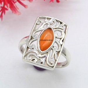 Solid 925 Sterling Silver Carnelian Gemstone Statement Handmade Designer Anniversary Gift Ring