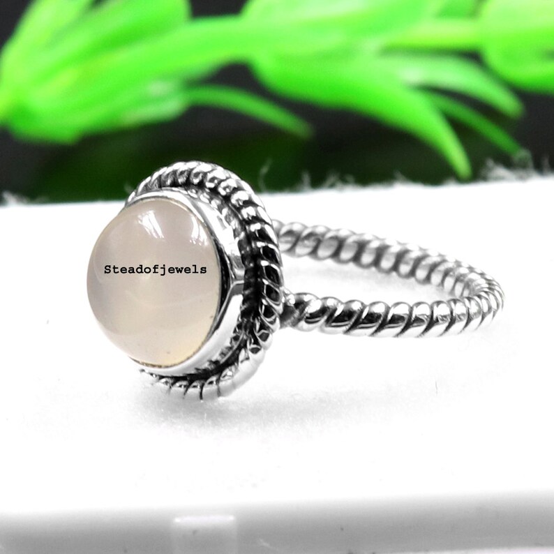Rose Quartz Ring,925 Sterling Silver Ring,Wanderlust Ring Statement Cocktail Large Gemstone Ring Jewelry Boho Ring Birthstone Gemstone Ring