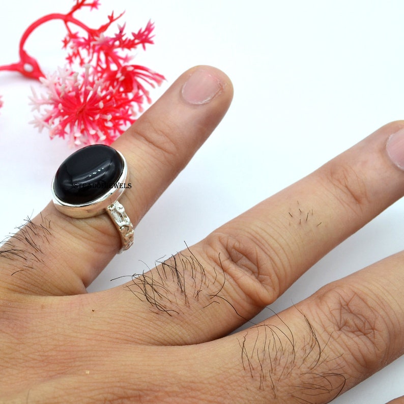 Jewelry Pear Shape Handmade Designer Ring Wedding Ring 925 Solid Sterling Silver Handmade Ring Solitaire Stacking Ring Black Onyx Ring