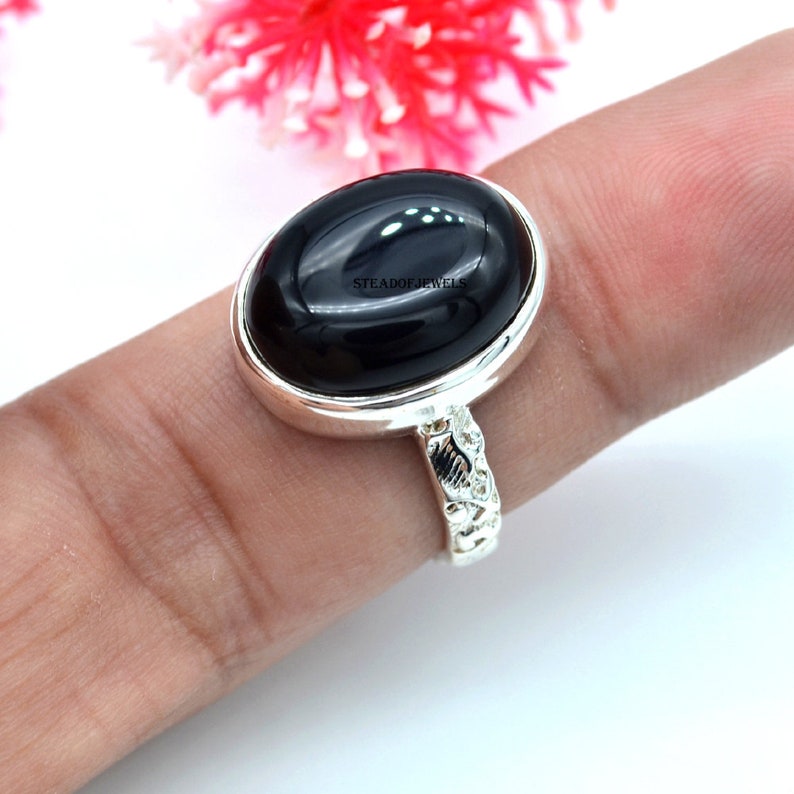 Jewelry Pear Shape Handmade Designer Ring Wedding Ring 925 Solid Sterling Silver Handmade Ring Solitaire Stacking Ring Black Onyx Ring