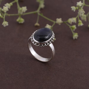Handmade Sterling Silver Labradorite Ring: Boho Stacking Ring