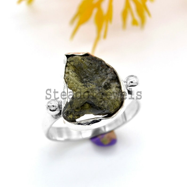 Natural Tourmaline Rough,925 Sterling Silver Solid Ring Statement Ring Unique Jewelry Ring Boho Ring,Vintage Ring Anniversary,Wedding Ring