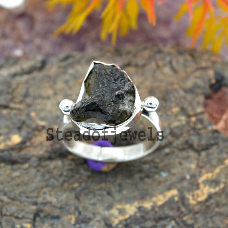 Natural Tourmaline Rough,925 Sterling Silver Solid Ring Statement Ring Unique Jewelry Ring Boho Ring,Vintage Ring Anniversary,Wedding Ring