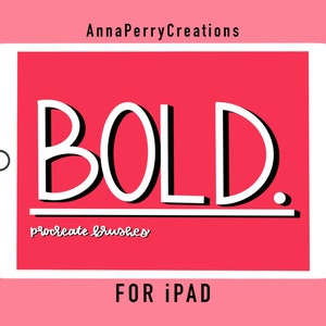 Bold Procreate Brushes Set // SET OF 10 + FREEBIES // Squared Brushes