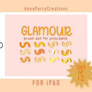 Glamour Procreate Brushes // SET OF 12 // metallic, shiny, pearl, gloss, glitter