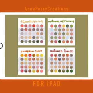 4 Fall/Autumn Procreate Color Swatch Palettes