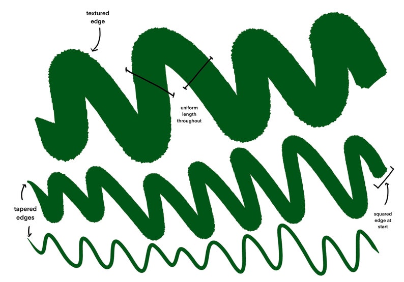 Salazar Procreate Lettering/detail Brush // Smooth Write, Squared Edge