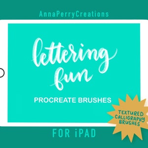 Lettering Fun Procreate Brush Set // SET OF 6 // Digital Textured Calligraphy Brushes