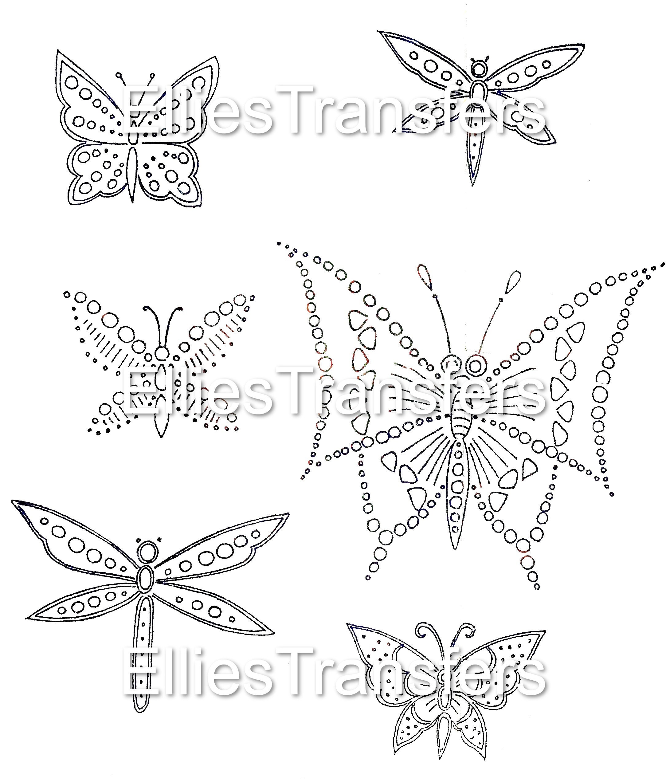 Vintage Style Retro Iron on Embroidery Transfer 6 Pretty Etsy