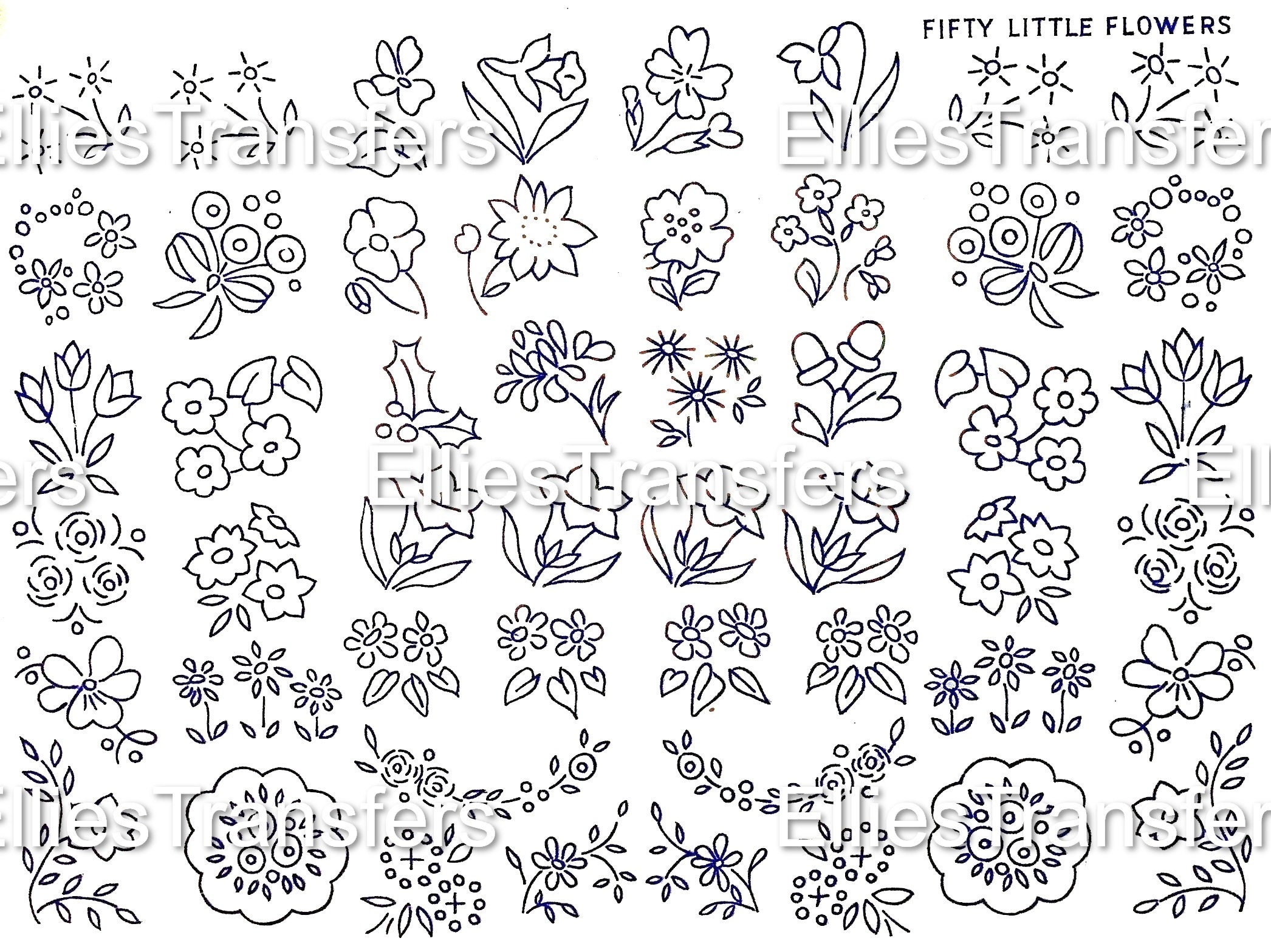 Vintage Style Retro Iron on Embroidery Transfer 50 Pretty Etsy UK