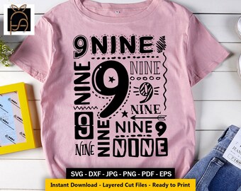 Download Ninth Birthday Svg Etsy