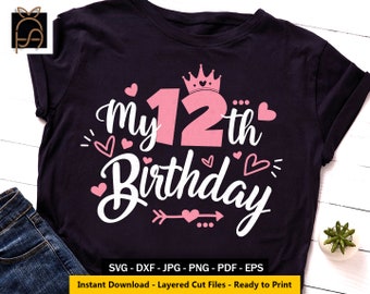 Download 12th Birthday Svg Etsy