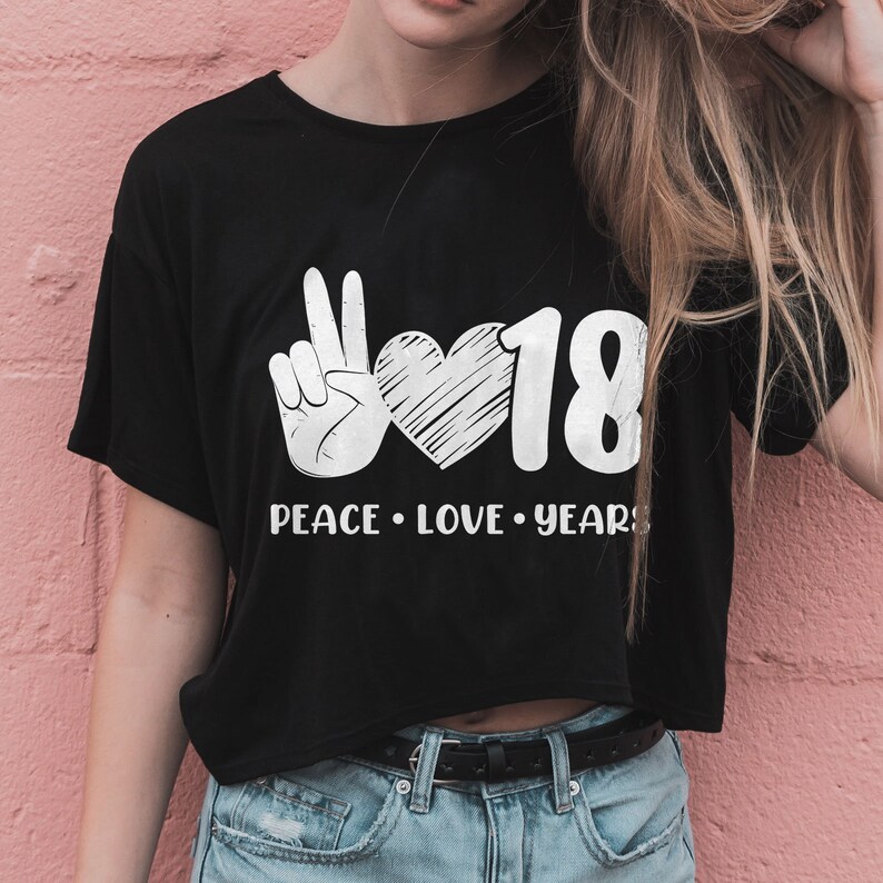 Download Peace Love 18 years birthday SVG Cutting file DXF eps and ...
