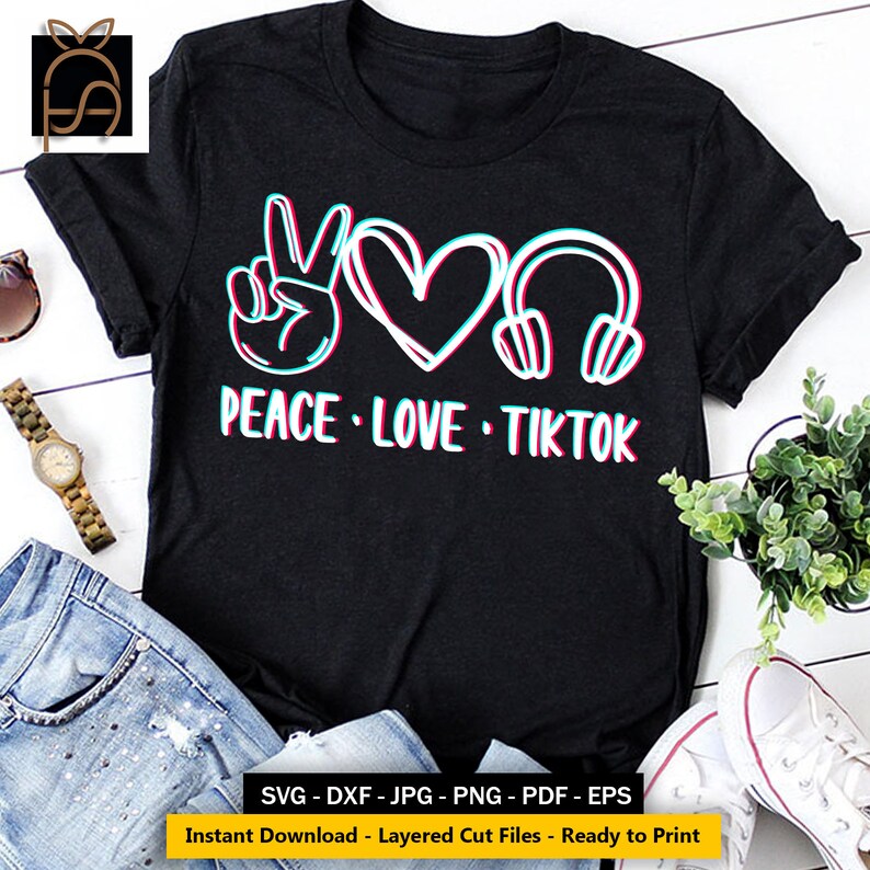 Download Peace Love Tiktok Svg Peace Love Tiktok Headphones Etsy