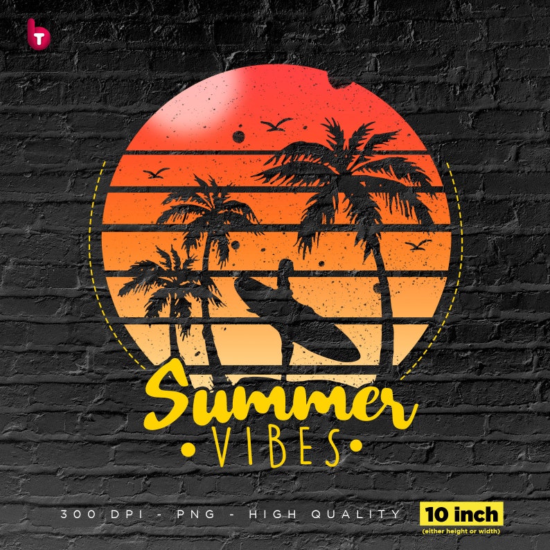 Download Summer vibes PNG file for sublimation printing DTG ...