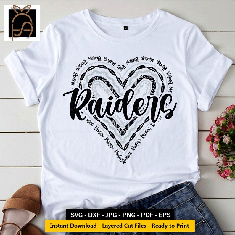 Download Raiders heart rainbow svg Football SVG Cameo Cricut SVG | Etsy