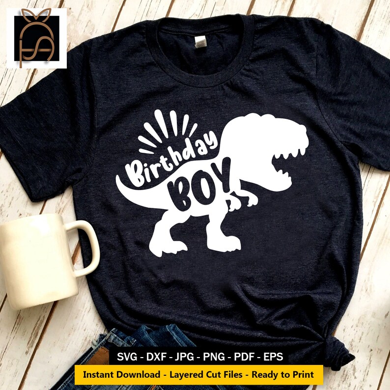 Download Birthday Boy Svg T-Rex Birthday Cut Files Dinosaur Boys | Etsy