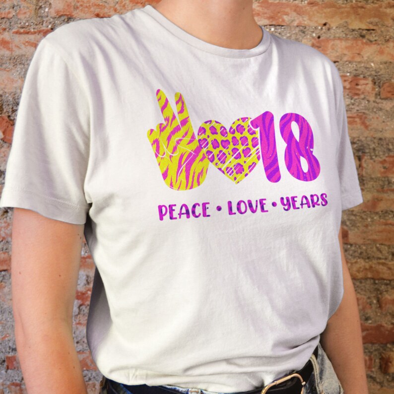 Download Peace Love 18 years birthday SVG Cutting file DXF eps and ...