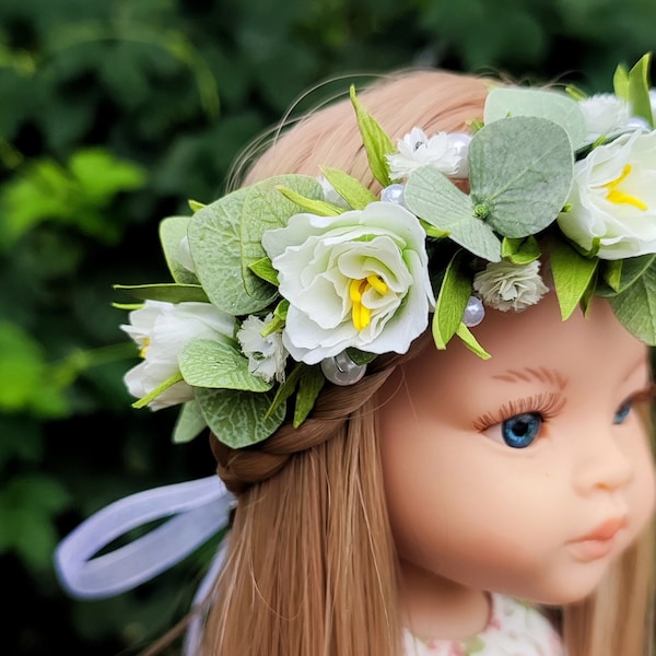 Flower crown for doll, Paola Reina doll accessories, boho flower wreath