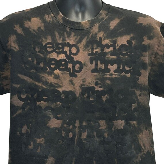 Vintage Cheap Trick T Shirt Mens Medium 90s Black Tie Dye Rock 