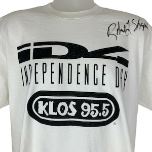 Vintage 90s ID4 Independence Day T Shirt Robert Shapiro Signed White XL X-Large