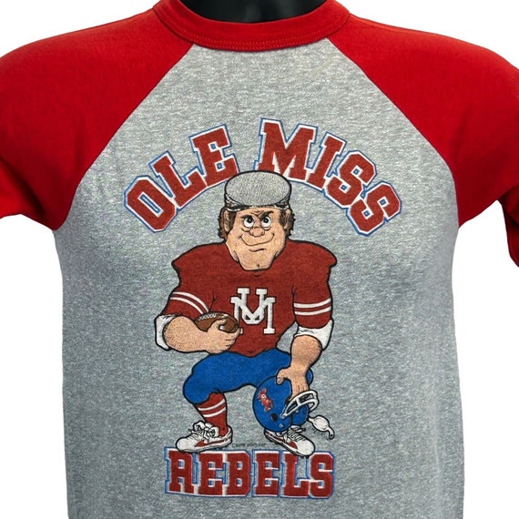 Ole Miss Rebels Football Vintage 80s Raglan T Shir