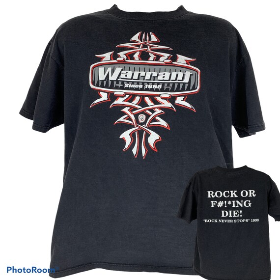 Vintage Warrant Rock or F#!*ing Die! XL X-Large T-