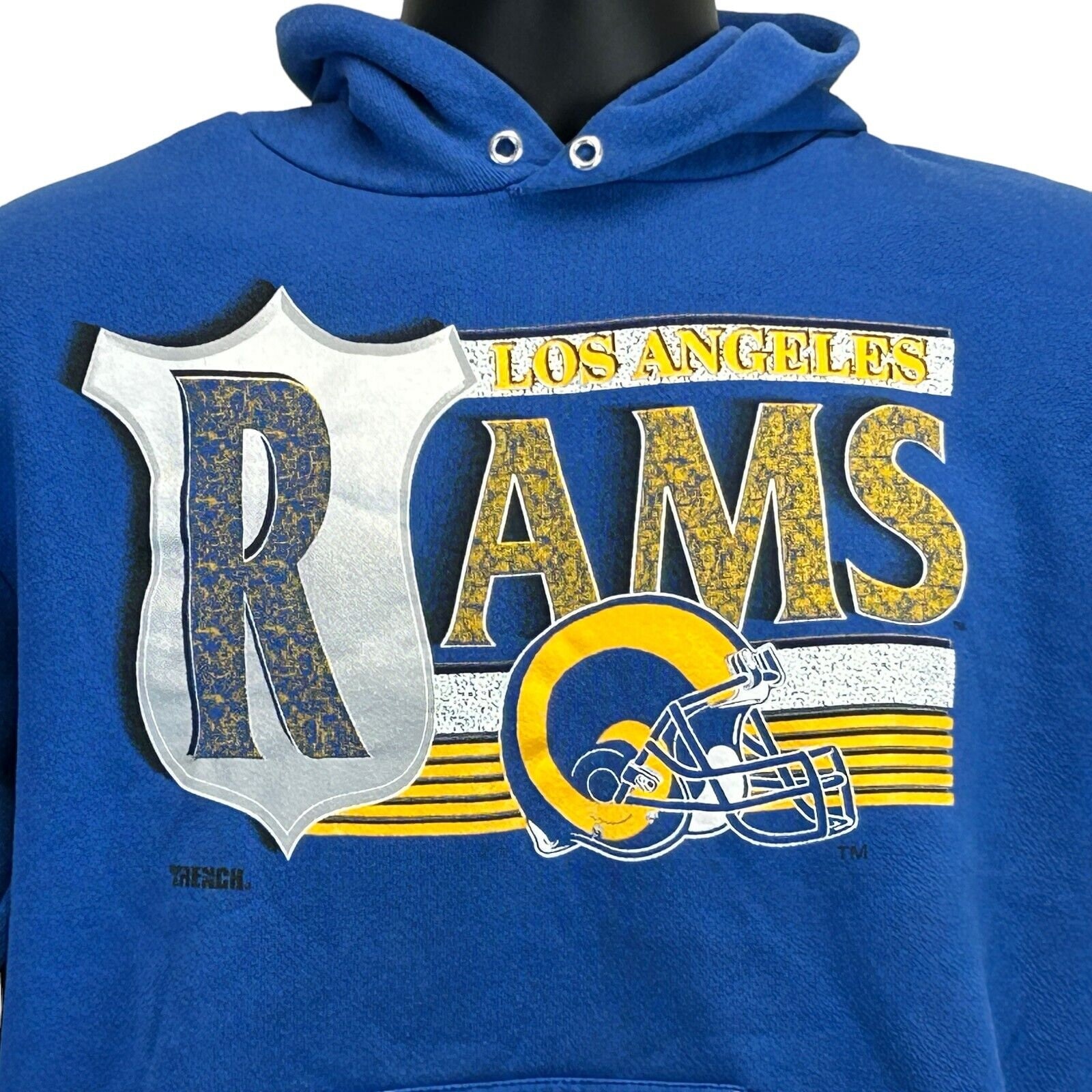 Camisa vintage de los Ángeles LA Rams para hombre con logotipo grande 7  camiseta camiseta fútbol americano de la NFL EE. UU.