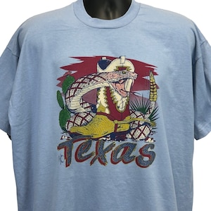 ヴィンテージ 90年代 テキサス ラトルスネーク カウボーイブーツ Tシャツ メンズ XXL 2XL テキサス USA ブルー