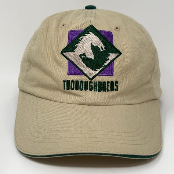 Vintage 90s Santa Anita Park Thoroughbreds Hat Baseball Cap Horse Racing Beige