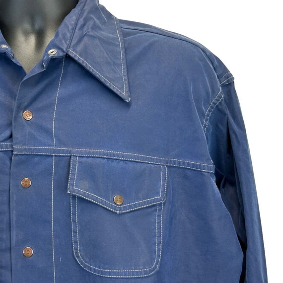 Mr Witt Vintage 60s 70s Shirt Jacket Blue Rockabi… - image 10