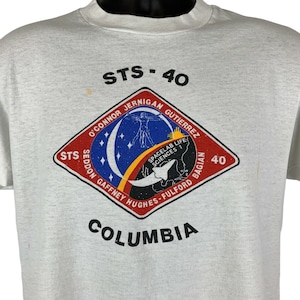 Vintage NASA STS-40 Columbia Space Shuttle T Shirt Mens Medium Mission 90s White