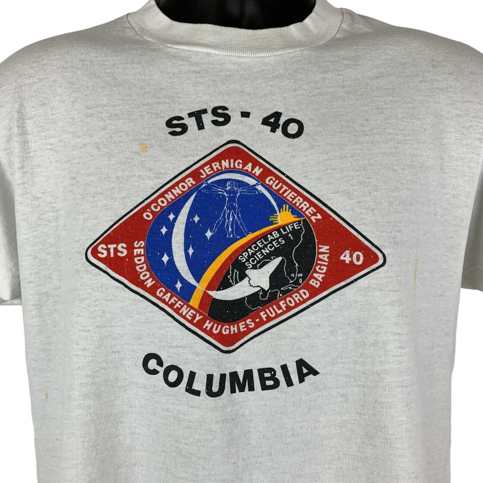Vintage 90s NASA STS-40 Columbia Space Shuttle T Shirt Mission